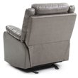 Maklaine Contemporary Faux Leather Rocker Recliner in Gray Finish