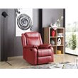 Maklaine Contemporary Faux Leather Rocker Recliner in Red Finish