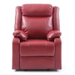 Maklaine Contemporary Faux Leather Rocker Recliner in Red Finish