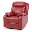 Maklaine Contemporary Faux Leather Rocker Recliner in Red Finish