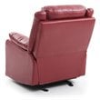 Maklaine Contemporary Faux Leather Rocker Recliner in Red Finish