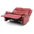 Maklaine Modern Faux Leather Double Reclining Loveseat in Red