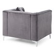Maklaine Contemporary Soft Velvet Micro Suede Chair in Gray Finish