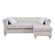 Maklaine Modern / Contemporary Soft Velvet Sofa Chaise in Ivory
