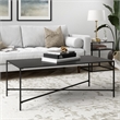 Maklaine Contemporary Black Bronze Coffee Table with Metal Top