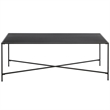 Maklaine Contemporary Black Bronze Coffee Table with Metal Top