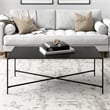 Maklaine Contemporary Black Bronze Coffee Table with Metal Top