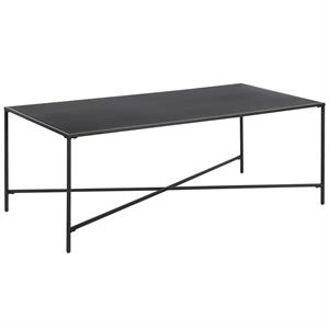 maklaine contemporary black bronze coffee table with metal top