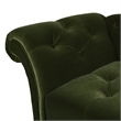 Maklaine Modern Tufted Roll Arm Chaise Lounge Olive Green Velvet