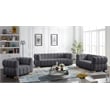 Maklaine Contemporary Deep Biscuit Tufted Soft Gray Velvet Sofa