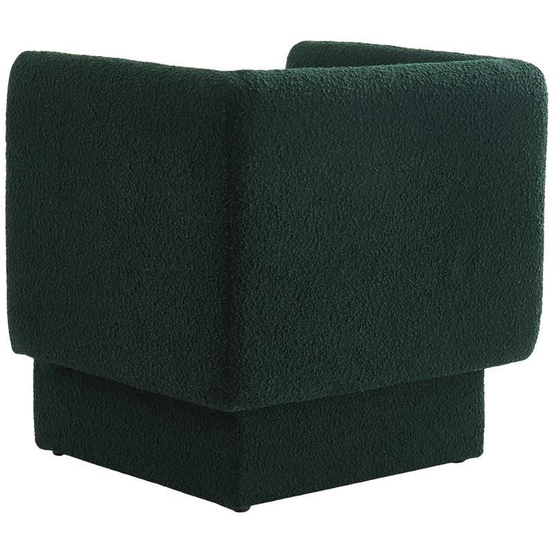 Maklaine Contemporary Upholstered Green Boucle Fabric Accent Chair