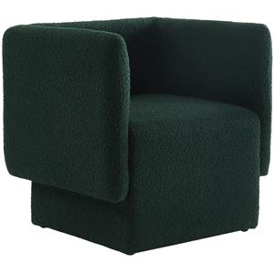 Maklaine Contemporary Upholstered Green Boucle Fabric Accent Chair