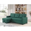 Maklaine Polyester Fabric Reversible Sleeper Sectional Sofa-Green