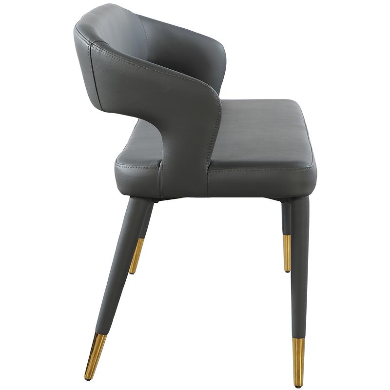 Maklaine Modern / Contemporary Soft Gray Vegan Leather Bench