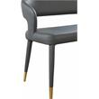 Maklaine Modern / Contemporary Soft Gray Vegan Leather Bench