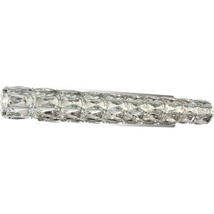 Maklaine Modern 30.3&quot Royal Cut Crystal LED Vanity Light in Chrome