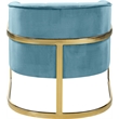 Maklaine Modern Aqua Velvet Accent Chair with Stainless Steel Base