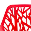 Maklaine Modern Dining Side Chair With Chromed Legs in Red Set of 4