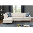 Maklaine Modern Polyester Fabric Sectional Sofa with Ottoman in Beige