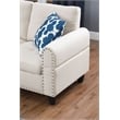 Maklaine Modern Polyester Fabric Sectional Sofa with Ottoman in Beige