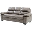 Maklaine Modern / Contemporary Faux Leather Sofa in Gray Finish