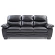 Maklaine Contemporary Pocket Coil Spring Seating Faux Leather Sofa in Black