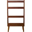 Maklaine 4 Shelf Mid Century Modern Wood Bookcase in Walnut Finish