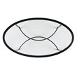 Maklaine Contemporary Oval Glass Top Cocktail Table in Black