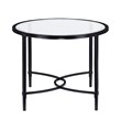 Maklaine Contemporary Oval Glass Top Cocktail Table in Black