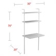 Maklaine Modern / Contemporary Wall Mount Writing Desk in White