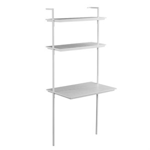 Maklaine Modern / Contemporary Wall Mount Writing Desk in White