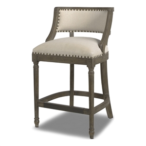 Maklaine 26.5&quot Farmhouse Counter Height Bar Stool Light Beige