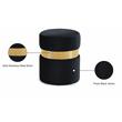 Maklaine Modern / Contemporary Velvet Ottoman/Stool in Black