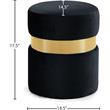 Maklaine Modern / Contemporary Velvet Ottoman/Stool in Black