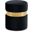 Maklaine Modern / Contemporary Velvet Ottoman/Stool in Black