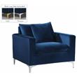 Maklaine Modern / Contemporary Velvet Accent Chair in Navy Finish
