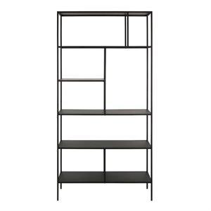 Maklaine Modern / Contemporary 36&quot Blackened Bronze Metal Bookcase