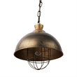 Maklaine Farmhouse Style Silver Toned Metal Dome Pendant Light
