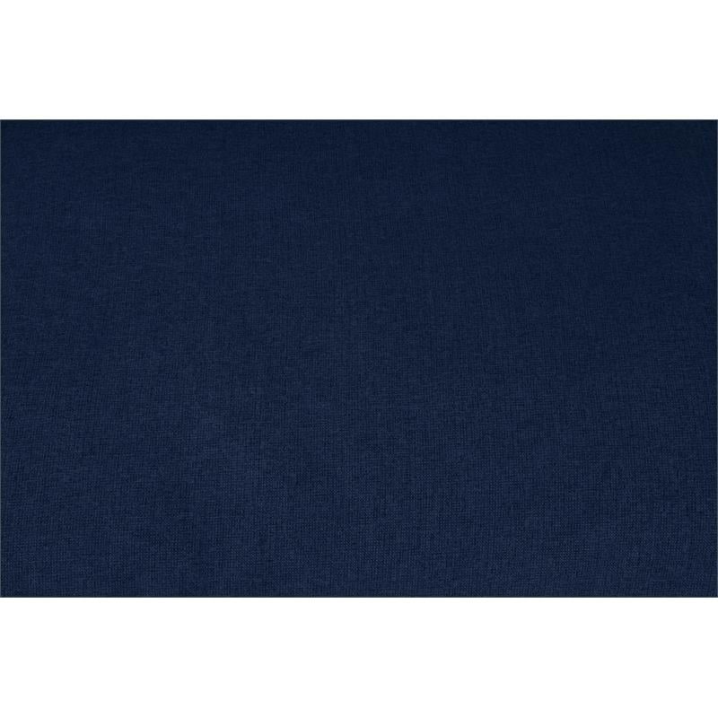 Maklaine Contemporary Navy Durable Linen Fabric Deluxe Ottoman