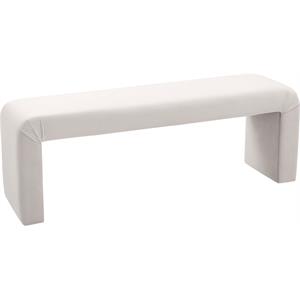 Maklaine Modern / Contemporary Upholstered Cream Velvet Bench