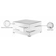 Maklaine Contemporary Stacked Design Mirrored Glass Coffee Table