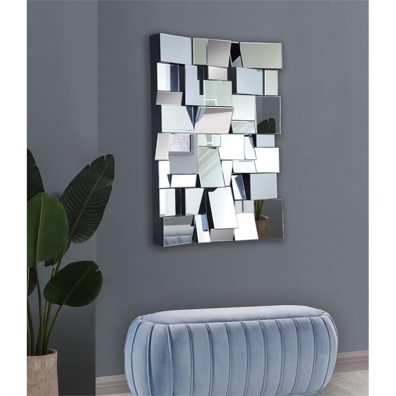 Maklaine Modern / Contemporary Geometric Designed Glass Mirror