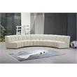 Maklaine Modern / Contemporary Cream Velvet 5pc. Modular Sectional