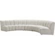 Maklaine Modern / Contemporary Cream Velvet 5pc. Modular Sectional