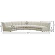Maklaine Modern / Contemporary Cream Velvet 5pc. Modular Sectional