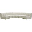 Maklaine Modern / Contemporary Cream Velvet 5pc. Modular Sectional