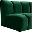 Maklaine Modern / Contemporary Green Velvet 2pc. Modular Sectional