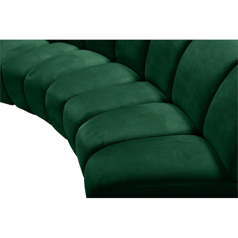 Maklaine Modern / Contemporary Green Velvet 2pc. Modular Sectional