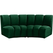 Maklaine Modern / Contemporary Green Velvet 2pc. Modular Sectional