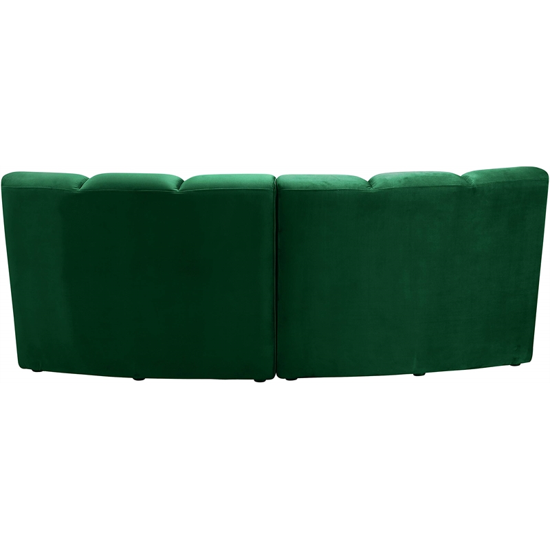 Maklaine Modern / Contemporary Green Velvet 2pc. Modular Sectional